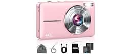 Lecran Digital Camera, FHD 1080P Point and Shoot Camera for Kids Teens Pink | 32GB Card, Filters 16X Zoom Anti-Shake,...