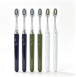 Adult Toothbrush Set with Clean Caps, 6 Pack Soft Bristle Manual Toothbrushes, Long Non-Slip Handle, Deep Clean, Gum ...