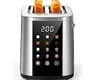 Foyoconven 2 Slice Toaster with Touch Screen, 1.5" Extra Wide Slots for Bagels & Thick Bread, Stainless Steel, Digita...