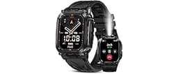 AMAZTIM Smart Watch for Men, 130 Days Extra-Long Battery, 1.96" Full Metal Rugged Military Watch, 50M Waterproof, Fla...
