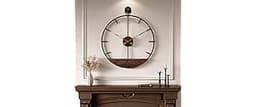 Cuspin Large Wall Clock 30 Inch Modern Farmhouse Wall Clock Battery Operated for Living Room Decor, Walnut Wood Dial ...