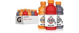 Gatorade G Zero Sports Drink, Fruit Punch, Orange, Grape Variety Pack, 12 Fl Oz (Pack of 18)