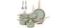 DishDelight Green Induction Pots and Pans Set, 12 Piece Cooking Pot and Pan Set Nonstick, Granite Kitchen Cookware Se...