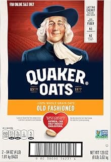 Quaker Old Fashioned Rolled Oats, Non GMO Project Verified, Two 64oz Bags in Box, 90 Servings, 4 Pound (Pack of 2)