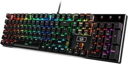 Redragon K556 RGB LED Backlit Wired Mechanical Gaming Keyboard, 104 Keys Hot-Swap Mechanical Keyboard w/Aluminum Base...