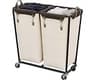 StorageWorks 2 Section Laundry Hamper with Wheels, 280L Beige Sorter Cart | 2 Section Heavy Duty Beige Sorter Cart fo...
