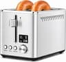 Toaster 2 Slice Stainless Steel, Digital Timer, Wide Slots,9 Shades(Silver)