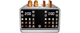 4 Slice Toaster Wide Slot– Dual Digital TouchScreen & Independent Control Panel | Single-Slot Tech Timer/Reheat/Defro...