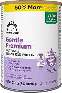 Amazon Brand - Mama Bear Gentle Premium Baby Formula Powder, DHA for Brain Support, Immune Blend 6, 2'FL HMO, For Fus...