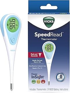 Vicks SpeedRead Digital Thermometer for Baby, Kids & Adults, Color-Coded Readings, Oral, Baby Rectal Thermometer or U...