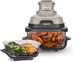 Ninja Crispi 4-in-1 Glass Air Fryer | 450°F | Non-Toxic | 4QT & 6-Cup Glass Containers w/Lids | Microwave, Freezer, D...