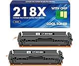 218X W2180X 218A Black Toner Cartridges 2 Pack Compatible Replacement for HP 218X 218A Color LaserJet Pro MFP 3301fdw...