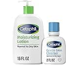Cetaphil Hydrating Moisturizing Lotion for Normal to Dry, Sensitive Skin, 16 oz + Travel Size Gentle Skin Cleanser 2 oz