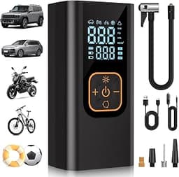 180PSI Tire Inflator Portable Air Compressor, 6X Faster Air Pump for Car Tires with Digital Pressure Gauge, 12V DC Ad...