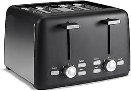 Amazon Basics 4 Slice Toaster, 7 Browning Settings, Extra Wide Slots for Bagels and Specialty Breads, Removable Crumb...