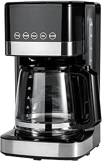 Amazon Basics Programmable 12 Cup Drip Coffee Maker with Glass Coffee Pot (1.9 Qt), Auto Shut-off, Touch Screen, Auto...