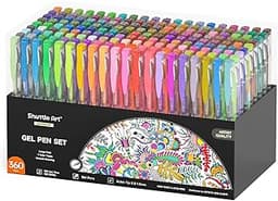 Shuttle Art 360 Pack Gel Pens Set, 180 Colors Gel Pen Set Plus 180 Color Refills Perfect for Adult Coloring Books Doo...