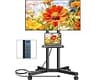 Rfiver Mobile TV Cart Rolling TV Stand with Power Outlet for 32-75 Inch Screens, Portable TV Stand on Wheels with Hei...