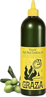 Graza Frizzle High Heat Cooking Oil - Cooking Oil with a High Smoke Point & Neutral Flavor in a Squeeze Bottle for Fr...
