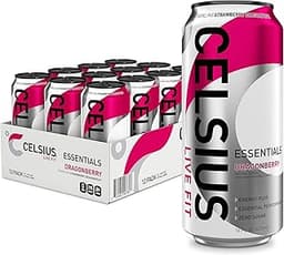 CELSIUS ESSENTIALS™ Sparkling Dragonberry, Sugar Free Performance Energy Drink, 16 Fl Oz (Pack of 12)