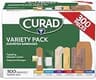CURAD Assorted Bandages Variety Pack, 300 Count, 6 Styles Including Antibacterial, Waterproof, Sheer, Plastic, Heavy ...
