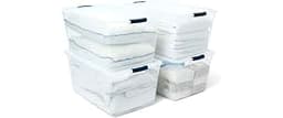 Rubbermaid Cleverstore 95 Qt Clear Storage Bins with Lids, 4-Pack, Stackable, BPA-Free, Made in USA