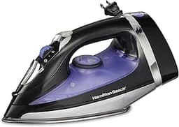 Hamilton Beach Steam Iron for Clothes & Garment Steamer with Smooth Press Stainless Steel Soleplate, 1200 Watts, 8’ R...