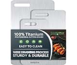 Titanium Cutting Boards Set of 3 | Cutting Board & Knife Sets，Pure TitanPure Titanium Cutting Board, Ideal for Slicin...