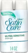 Gillette Satin Care Ultra Sensitive Shave Gel for Women, Pack of 2, 7oz Each, Frangrance Free