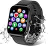 Smart Watch for Men Women Compatible with iPhone Samsung Android Phone 1.69 inch Full Touch Screen IP68 Waterproof Bl...