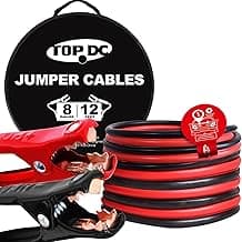 TOPDC 8 Gauge 12 Feet Jumper Cables for Car Battery, Heavy Duty Automotive Booster Cables for Jump Starting Dead or W...