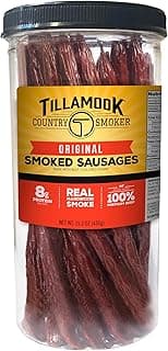 Tillamook Country Smoker Real Hardwood Smoked Sausages, Original Beef, 15.2 Ounce Tall Jar, 20 Count