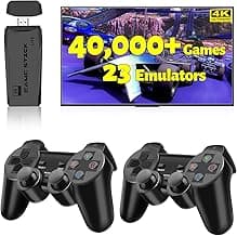 HRYYDS 2026 Retro Gaming Console Pro 4K HDMI with 40,000+ Built-in Classic Video Games - Plug & Play Game Stick for T...