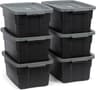 Rubbermaid 6-Pack Heavy Duty Durable 3 GAL Totes for Storage with Snap Lids and Handles, Plastic Storage Bins Stackab...