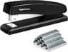 Amazon Basics Office Stapler with 1000 Staples, 25 Sheet Capacity, Non-Slip, Black, Home Office