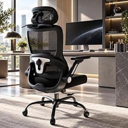 Big and Tall Office Chair 400 LBS, Ergonomic Heavy Duty Executive Desk Chair with 4D Flip-Up Armrests, 3D Adjustable ...