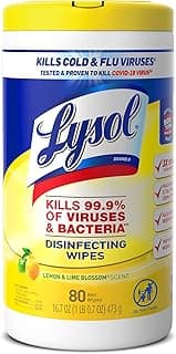 Lysol Disinfecting Wipes Bundle, Home Apartment Dorm Room Essentials and Cleaning Supplies, All Purpose Cleaner, Mult...