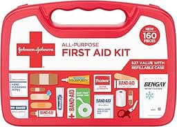 BAND-AID Brand All-Purpose Portable Compact First Aid Kit for Minor Cuts, Scrapes, Burns & Aches, Wound Care Essentia...