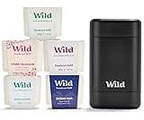 Wild - The Full Monty Aluminum Free Deodorant Starter Kit for Men - Refillable Stick Deodorant with Black Case & Zero...
