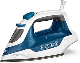 BLACK+DECKER Easy Steam Compact Iron, IR06V, Dual Position Cord, TrueGlide Non-Stick Soleplate, Vertical Steam, Smart...