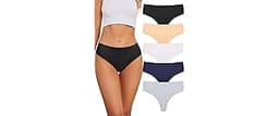 voenxe Seamless Women Underwear Thongs,High Waisted No Show Ladies Panties,Breathable Comfy Active Hi Rise Cut Undies...