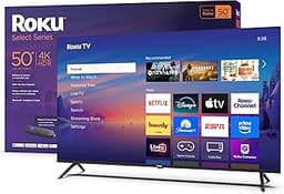 Roku Smart TV – 50-Inch Select Series, 4K HDR TV – RokuTV with Enhanced Voice Remote – Flat Screen LED Television wit...