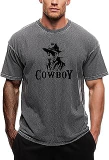 domirica Mens Graphic T-Shirts Solid 100% Cotton Acid Washed Big and Tall Y2K 2026 Summer Breathable Quick Dry Street...