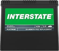 Interstate Batteries Automotive Battery 12V 41Ah 435CCA (Group Size 51R) SLI AGM Auto Replacement Battery for Cars, S...