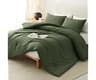 CozyLux Queen Comforter Set, 3 Pieces Down Alternative Bedding, Olive Green | 270 GSM All Season Comforter with 4 Cor...