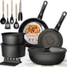 Astercook Non Stick RV Pots and Pans Ceramic Kitchen Cookware Set with Detachable/Removable Handle, Oven Safe, Induct...