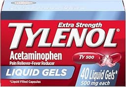 Tylenol Extra Strength Liquid Gels, Fast, Strong Pain Relief, Fever Reducer for Adults with 500 mg Acetaminophen, Fas...