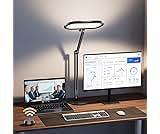 Premium LED Desk Lamp for Home Office – Eye-Caring Double Side Light with Knob Remote, Stepless Dimming & Color, Memo...