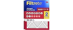 Filtrete 20x25x1 Air Filter, MERV 11, MPR 1000, Allergens & Pet Dander, 3-Month AC and Furnace Filters, Cleaner Air, ...