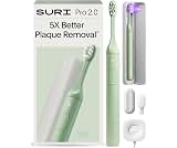 SURI Pro Sonic Electric Toothbrush | Over 4+ Weeks Battery | UV Cleaning Travel Case | Pressure Sensor | Aluminium Bo...